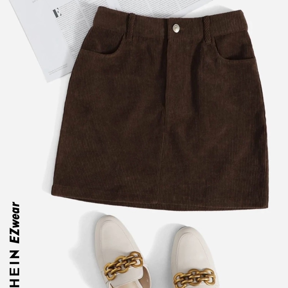 NWOT XL Brown Corduroy Skirt